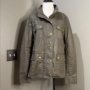 J. Crew Olive Utility Jacket for Women wax textured finish